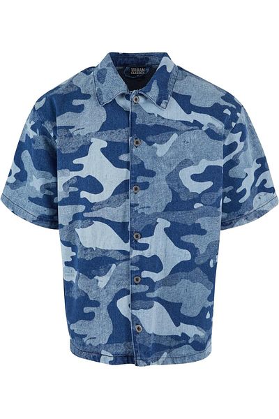 Urban Classics Kastenförmiges Hemd mit Laser-Camouflage-Aufdruck