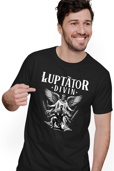 StoryGift Romania Tricou Barbati Inger Si Asasin Ninja Text Luptător Divin Cu...