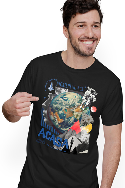 StoryGift Romania Tricou Barbati Nicaieri Nu-i Ca Acasa Pamant Poluare Salvam...