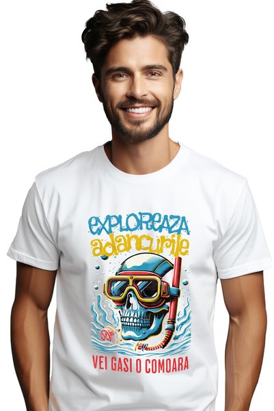 StoryGift Romania Tricou Barbati Exploreza Adancurile Vei Gasi O Comoara Cran...