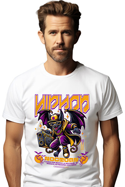 StoryGift Romania Tricou Barbati Hip Hop Nocturn Liliac Gangster Cu Boxa Dist...