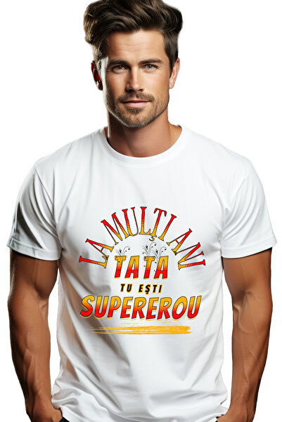 StoryGift Romania Tricou Barbati La Multi Ani. Tata, Tu Esti Supererou Famili...