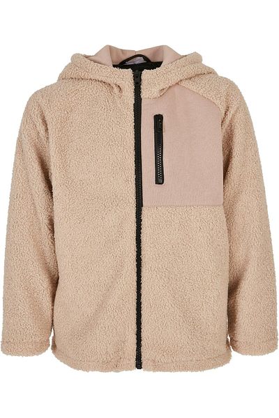 Urban Classics Herren Boys Hooded Sherpa Zip Jacket