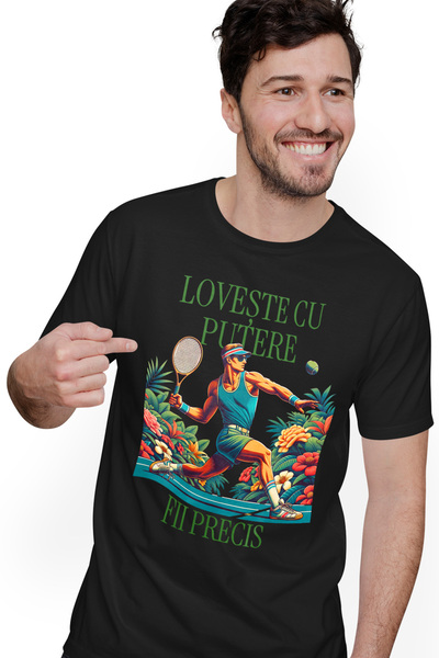 StoryGift Romania Tricou Barbati Om Jucand Tennis Pe Teren Iubitor De Sport C...