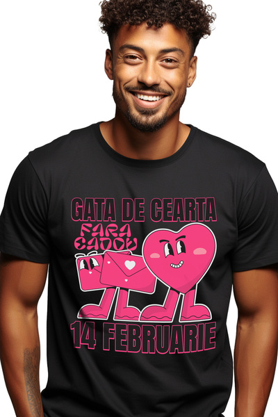 StoryGift Romania Tricou Barbati Inima Scrisori De Dragoste Mesaj Haios Gata ...
