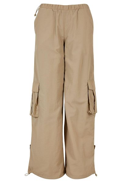 Urban Classics Damen Ladies Wide Crinkle Nylon Cargo Pants