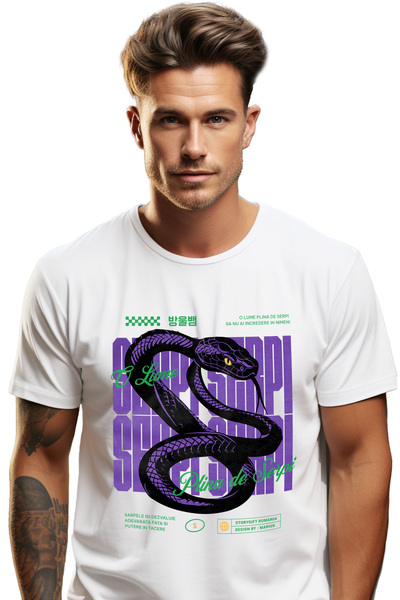 StoryGift Romania Tricou Barbati O Lume Plina De Serpi - Lipsa Increderii Cu ...