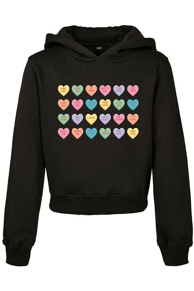 Mister Tee Damen Kids Sweet Heart Candy Cropped Hoody