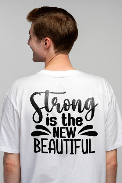 StoryGift Romania Tricou bărbătesc cu mesajul „strong Is The New Beautiful” -...