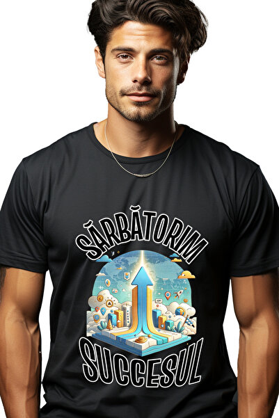 StoryGift Romania Tricou Barbati Sarbatorim Succes, Nava Spatiala Decolare Af...