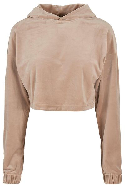 Urban Classics Damen Ladies Cropped Velvet Oversized Hoody