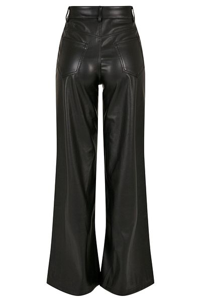 Urban Classics Damen-Hose aus Kunstleder mit weitem Bein