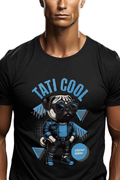 StoryGift Romania Tricou Barbati Tati Cool Caine Pug Gangster Parinte Familie...