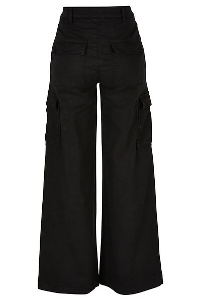 Urban Classics Damen Ladies High Waist Wide Leg Twill Cargo Pants