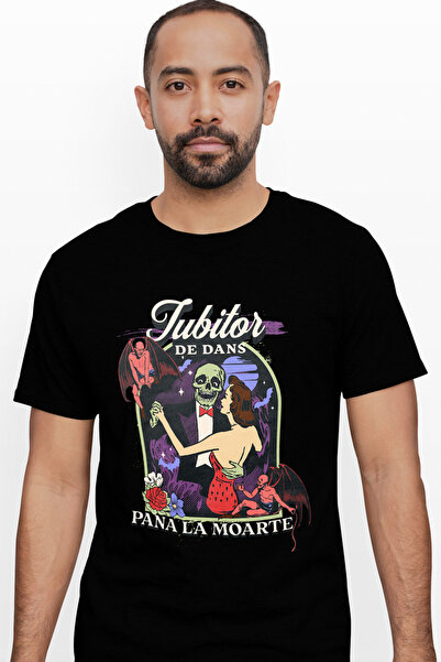 StoryGift Romania Tricou Barbati Iubitor De Dans Schelete Dansand Cu Doamna C...