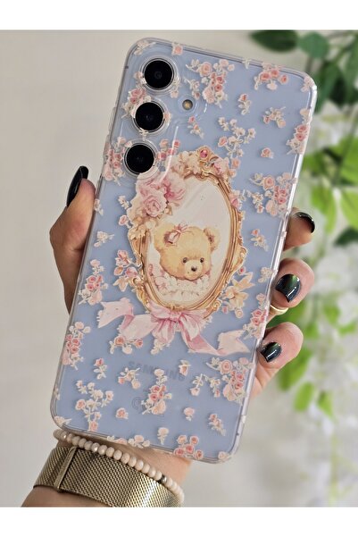 Magic Ring حافظة هاتف شفافة متوافقة مع هاتف Samsung Galaxy S24 FE مع دمية دب ...