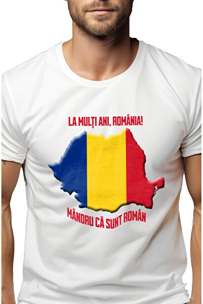 StoryGift Romania Tricou Barbati La Multi Ani Romania, Mandru Ca Sunt Roman C...