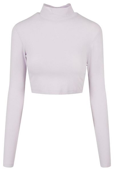 Urban Classics Damen Ladies Cropped Turtelneck Longsleeve
