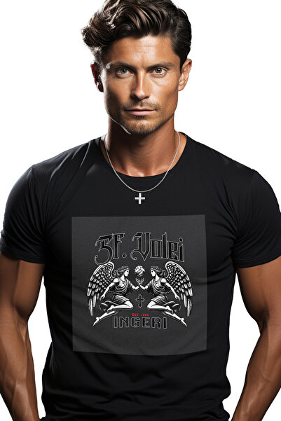 StoryGift Romania Tricou Barbati Doi Ingeri Jucand Volei Iubitorii De Sport C...