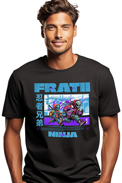 StoryGift Romania Tricou Barbati Fratii Ninja Extraterestri Fugind Univers No...