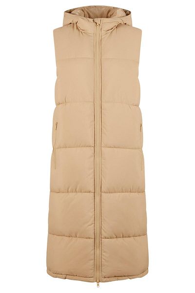 Urban Classics Damen Pufferweste mit langer Kapuze