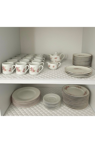 Genel Markalar Beyaz 50 cm x 10 mt Ücretsiz Dikim ile Silver Su Taşı Detay Lü...