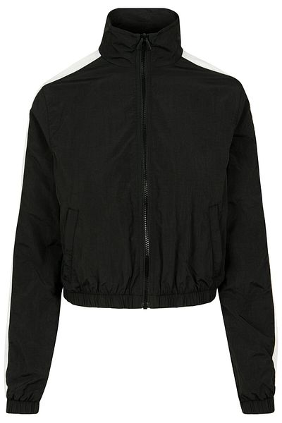 Urban Classics Damen Ladies' Short Striped Crinkle Track Jacket