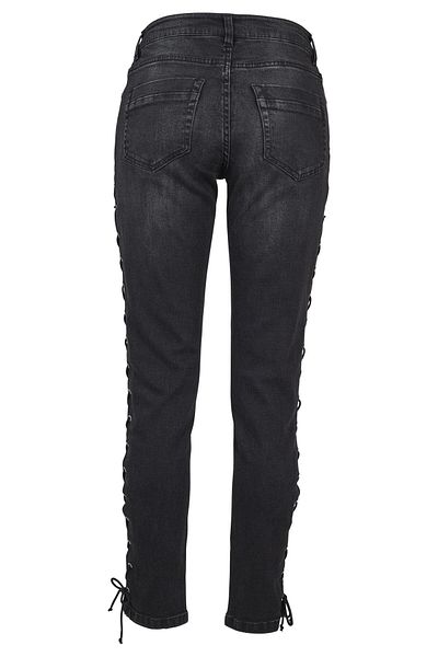 Urban Classics Damen Ladies Denim Lace Up Skinny Pants