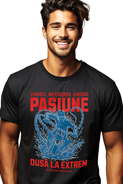 StoryGift Romania Men's Motocross T-Shirt Men's Motorcycle Sport With Front P...