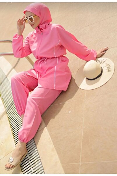 ozzıy34 Costum de baie roz pentru musulmane