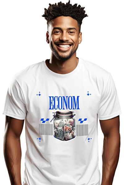 StoryGift Romania Tricou Barbati Econom Borcan Cu Bani Economisiti Avere Cu Imprimeu Pe Fata, 100% Bumbac, Stg