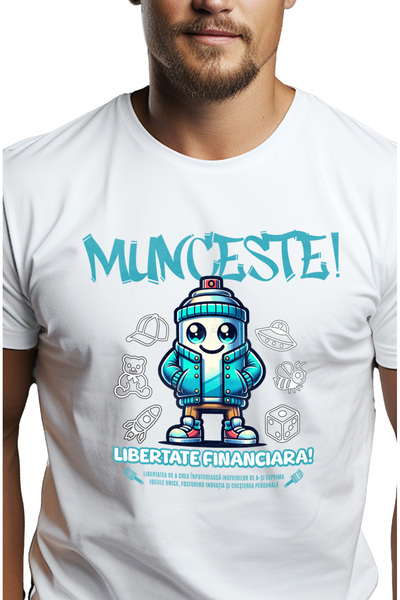 StoryGift Romania Tricou Barbati Munceste Libertate Financiara Motivational B...