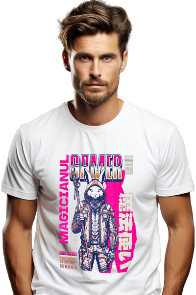 StoryGift Romania Tricou Barbati Gamer Magician Iepure Razbonic Ninja Joc Vid...