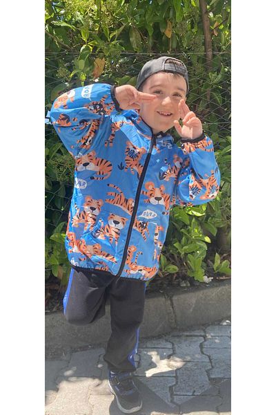 ÖNDER MODA Boy's Lined Water and Windproof Hooded Raincoat