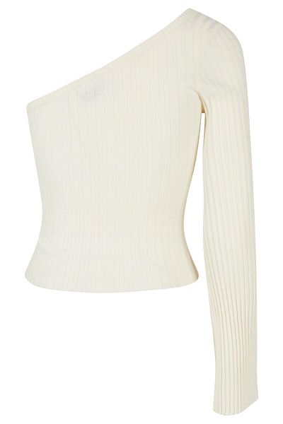 Urban Classics Damen Ladies Short Rib Knit One Sleeve Sweater