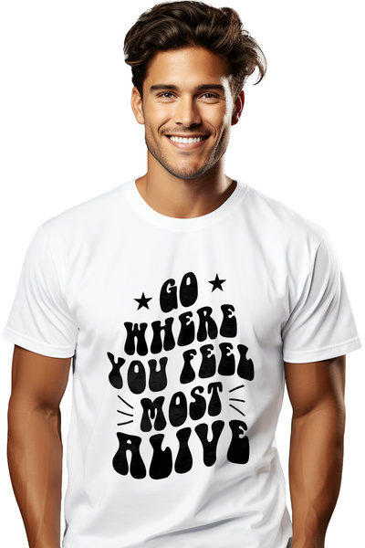 StoryGift Romania Tricou Barbati Cu Mesaj Care Te Indeamna Sa Te Duci Acolo U...