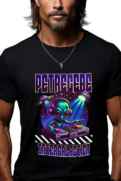 StoryGift Romania Tricou Barbati Petrecere Intergalactică Extraterestru Dj Mu...