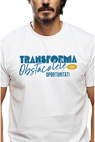 StoryGift Romania Tricou Barbati Text Motivational Transforma Obstacolele In ...