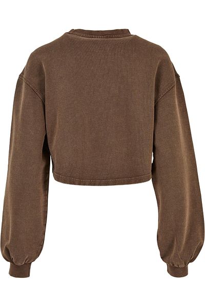 Urban Classics Damen Ladies Cropped Small Embroidery Terry Crewneck