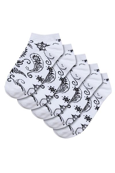 Urban Classics Unisex Bandana Pattern No Show Socks 5-pack