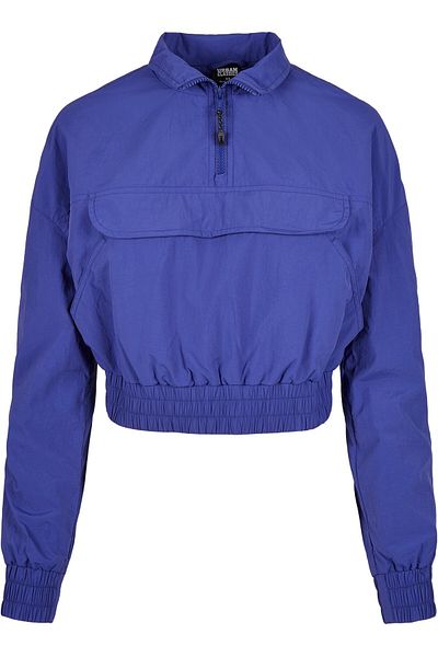 Urban Classics Damen Ladies Cropped Crinkle Nylon Pull Over Jacket