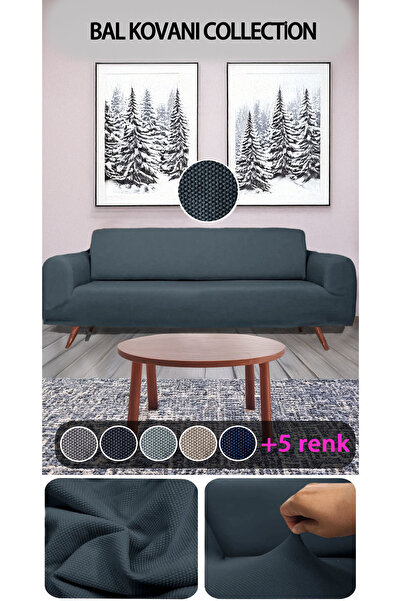 zilale ZİLALE bal petek desenlı Koltuk Örtüsü Esnek Ve Lastikli Bağlamalı Çek...