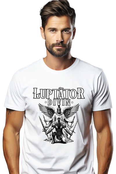 StoryGift Romania Tricou Barbati Inger Si Asasin Ninja Text Luptător Divin Cu...