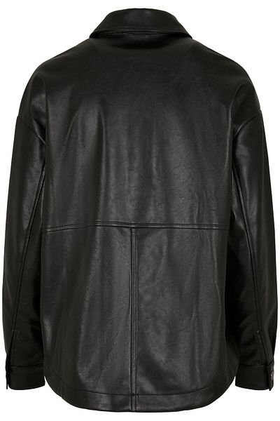 Urban Classics Damen Ladies Faux Leather Overshirt