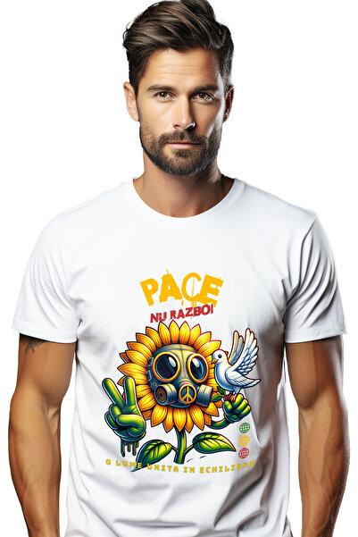 StoryGift Romania Tricou Barbati Floarea Soarelui Cu Masca Gaze , Porumbel Al...