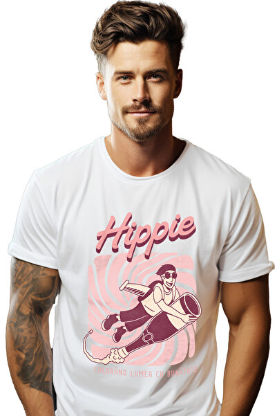 StoryGift Romania Tricou Barbati Hippie Colorand Lumea Cu Bunatate Om Pe Rach...