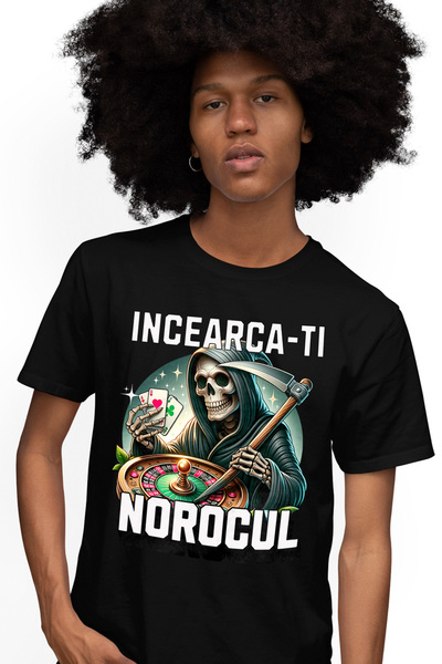StoryGift Romania Tricou Barbati Moartea Cu Coasa, Joc De Noroc, Haios Cu Imp...