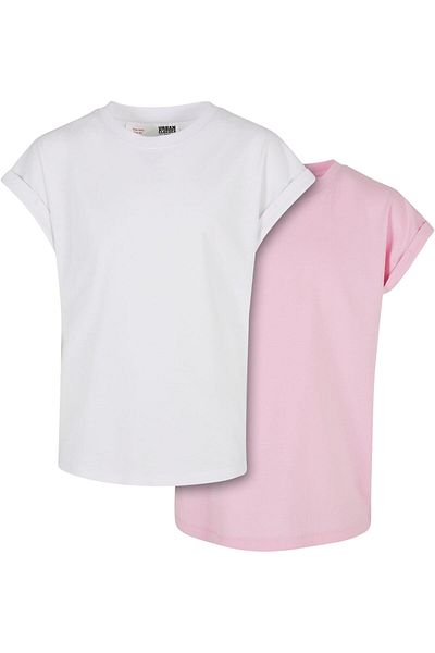 Urban Classics Damen Girls Extended Shoulder Tee 2-pack