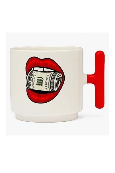 GENGSİ Meturas Para and Lip t Porcelain Mug with Handle - Cool Design 250 ml