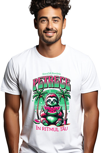 StoryGift Romania Tricou Barbati Petrece În Ritmul Tau Animal Cu Pepene Relax...